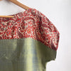 Two Tone Vintage Silk Top Large Paisley Green
