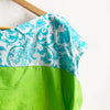 Two Tone Vintage Silk Medium Light Blue/Bright Green