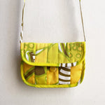 Vintage Fabric Quilted Shoulder Bag - Yellow/Green