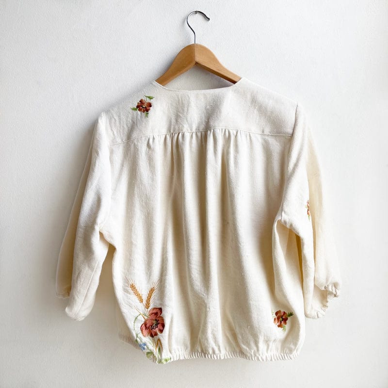 Bolero White Cotton with Floral Embroidery No.1 XL/16 (ONE OFF)