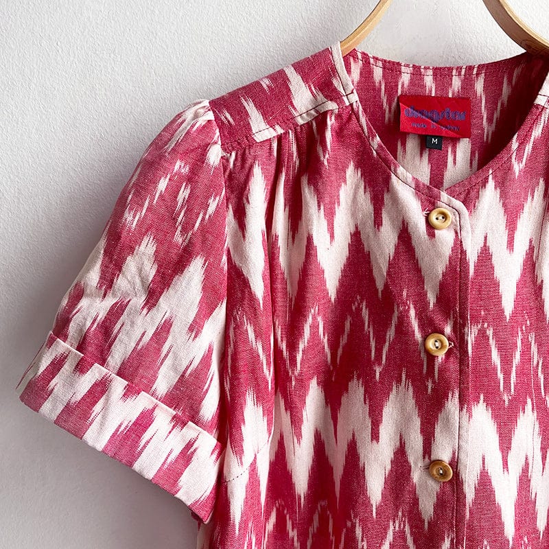 Todays the Day Shirt Red Cream IKAT