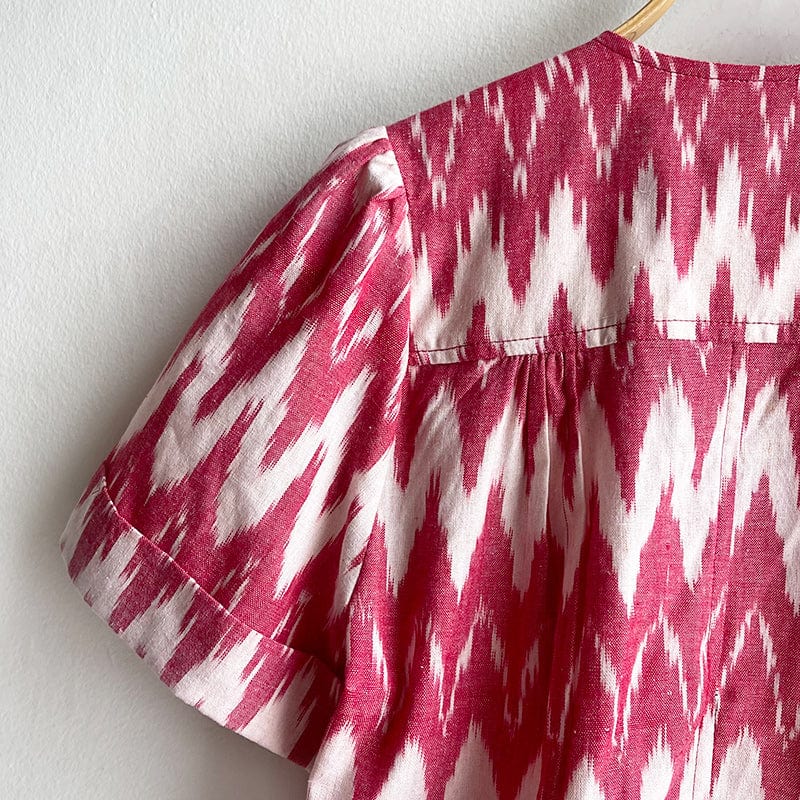 Todays the Day Shirt Red Cream IKAT