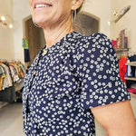 Todays the Day Shirt Indigo Flowers