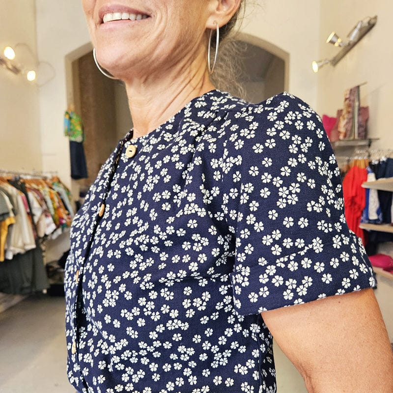 Todays the Day Shirt Indigo Flowers
