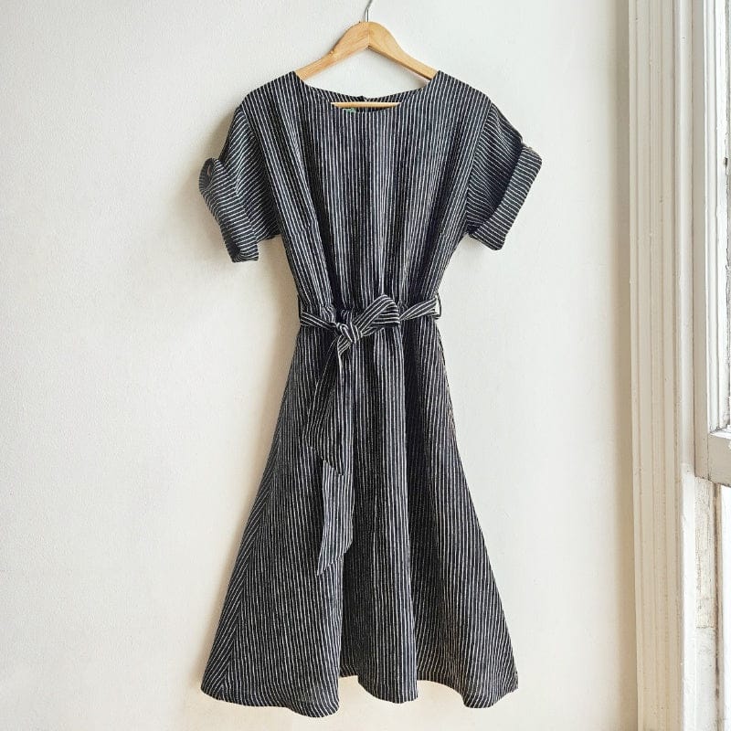 Favourite Dress Black with Textured Stripe