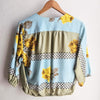 Bolero Blue/Yellow Rose and Polka Dot