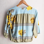 Bolero Blue/Yellow Rose and Polka Dot