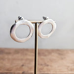 Organic Stud Earrings - Silver