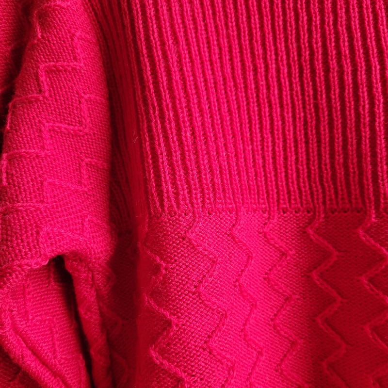 Merino Wool Boatneck RED Zig Zag