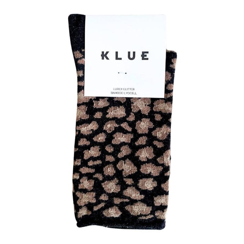 Klue Glitter Lurex Socks - Leopard Black