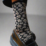 Klue Glitter Lurex Socks - Leopard Black