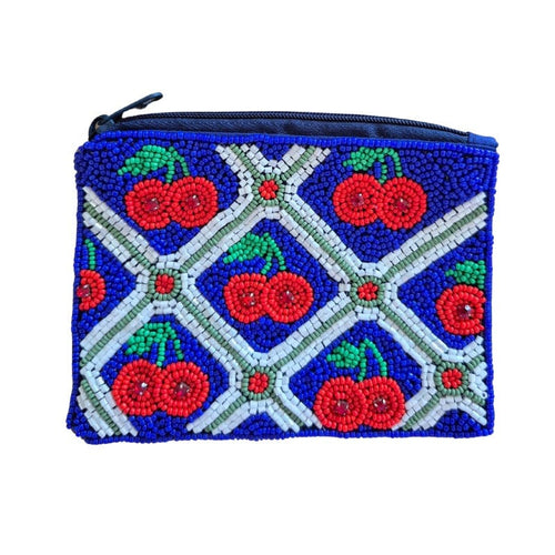 Zoda Cherry Beaded Pouch
