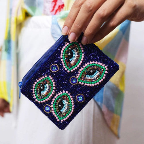 Zoda Evil Eye Beaded Pouch