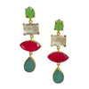 Zoda Pink & Green Gemstone Earring