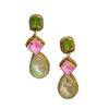 Zoda Pink & Green Beaded Gemstone Earring