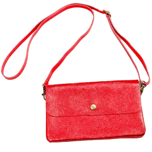 Maison Fanli Clutch Cross Body - Metallic Cherry