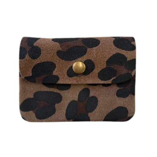 Maison Fanli Coin Purse - Suede Leopard