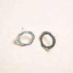 Organic Stud Earrings - Silver