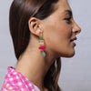 Zoda Pink & Green Gemstone Earring