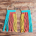Bead Earrings - Aqua Sunset