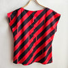 Dragstar Bateau Top Diagonal Printed Cotton Red
