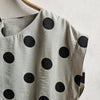 Dragstar Bateau Top Silver Grey Silk with Black Polka Dot