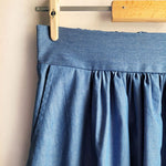 Dragstar Gathered Cotton Skirt - Light Blue
