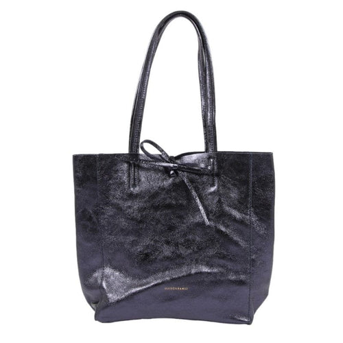 Maison Fanli Medium Tote - Metallic Marine