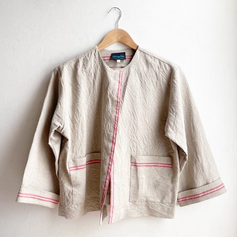 Vintage French Linen Boxy Jacket