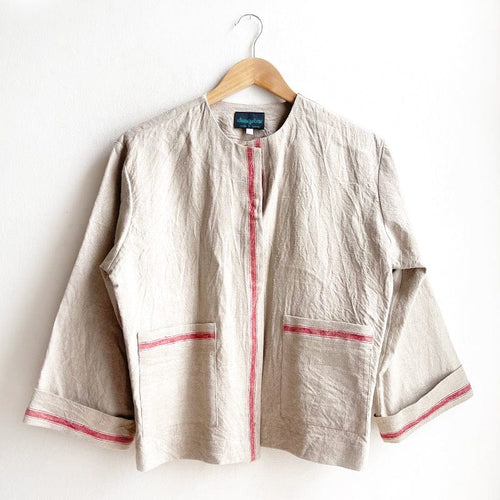 Vintage French Linen Boxy Jacket