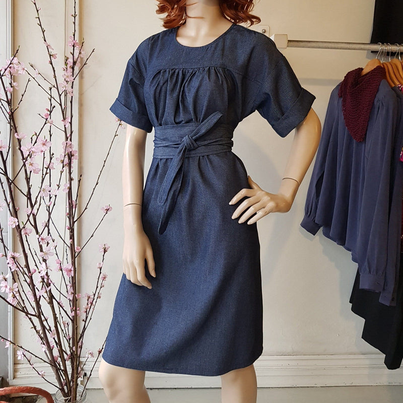 Lightweight Denim Mid Sleeve Smock Dress SALE