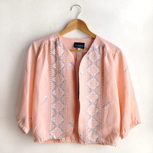 Bolero Pink/Grey Emroidery M/12 (ONE OFF)