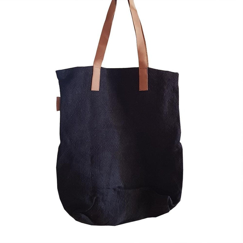 dragstar clothing sydney jute tote leather handle charcoal