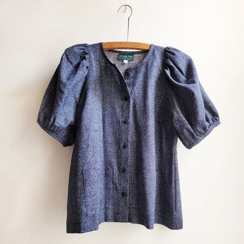 Trapeze Jacket Top -  Indigo Spot