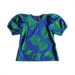Dragstar Trapeze Top - Green Leaf on Blue
