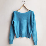 Merino Wool Boatneck ZigZag Powder Blue