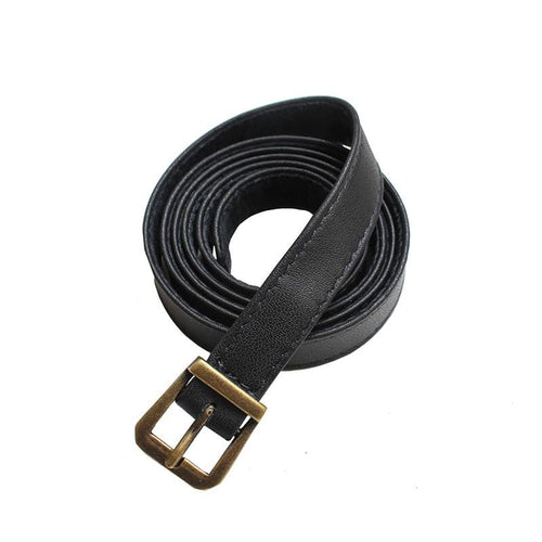 Leather Buckled Belt - Black