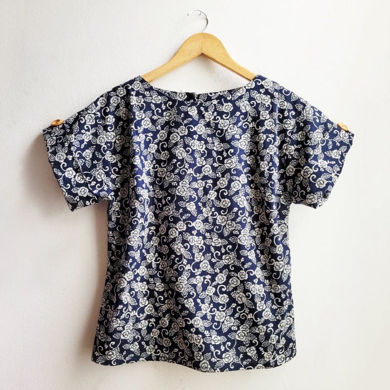 The Right Box Top Floral Indigo Cotton