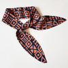 Silk Neck Ties - Black/Orange Geometric Patterns