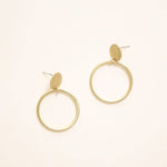 Deco Hoop Stud Earrings - Gold