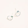 Deco Small Hoop Stud Earrings - Silver