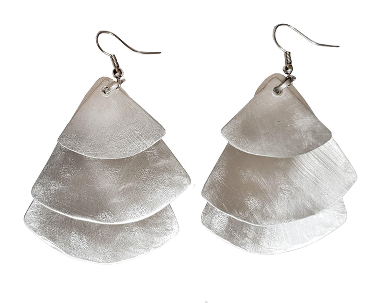 Monica Fan Earrings - Silver