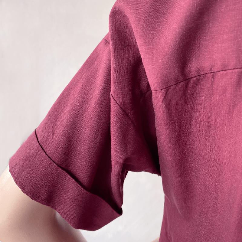 Dragstar Mid-sleeve Smock Dress - Mulberry Tencel