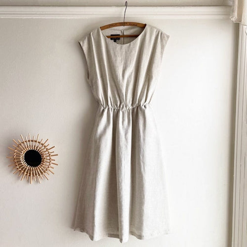 Bateau Dress Linen Blend - Stripe