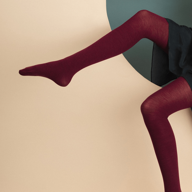 Tightology Luxe Wool Tights - Burgundy