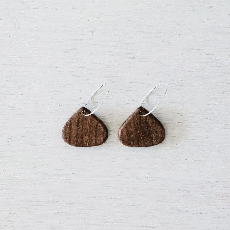 Woodfolk Natural Wood Dew Drop Earrings