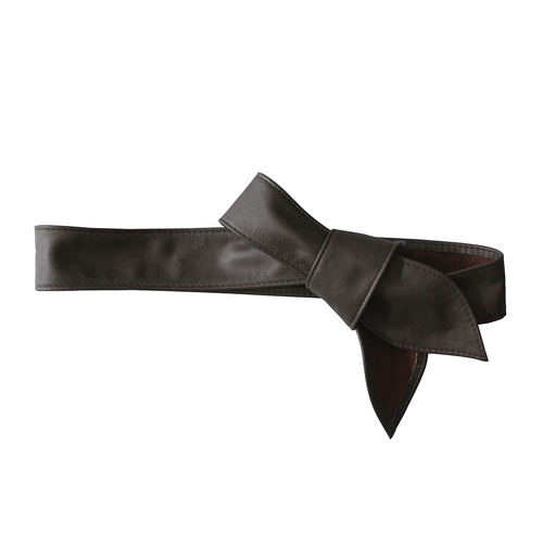 Leather Tie Belt - Brown