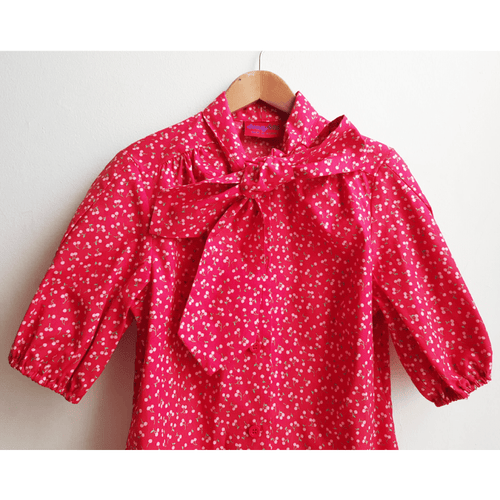 Pussy Bow Blouse - Cherries