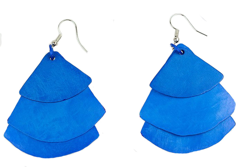 Monica Fan Earrings - Blue