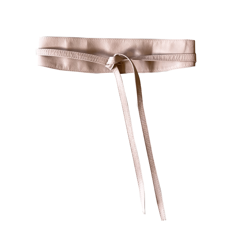 Dragstar Leather Double Tie Belt - Blush